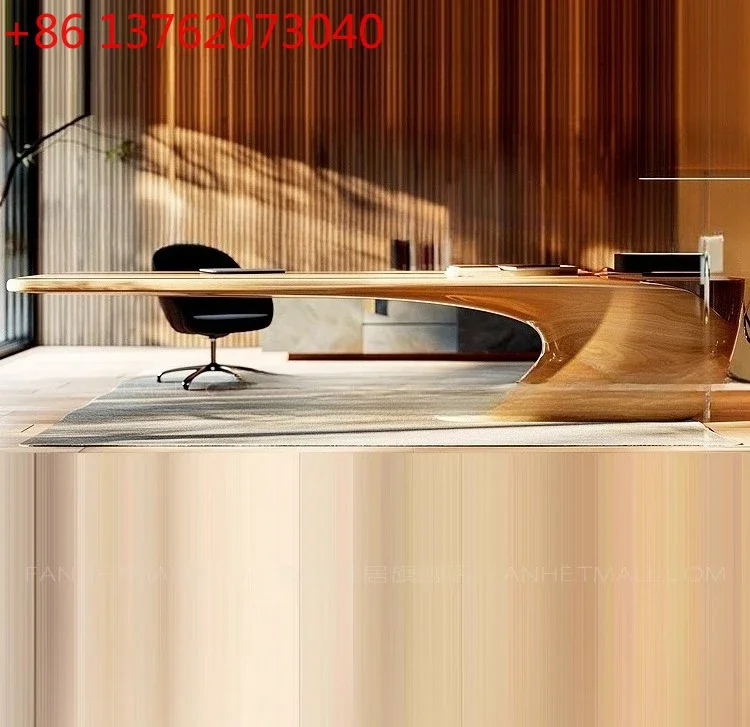Suspended desk, custom, office furniture, painted high-end boss table
