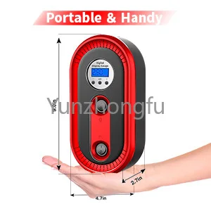 YANTU A01 wired 12v car tire inflators with emergency light portable electric tyre inflator digital pump air compressor