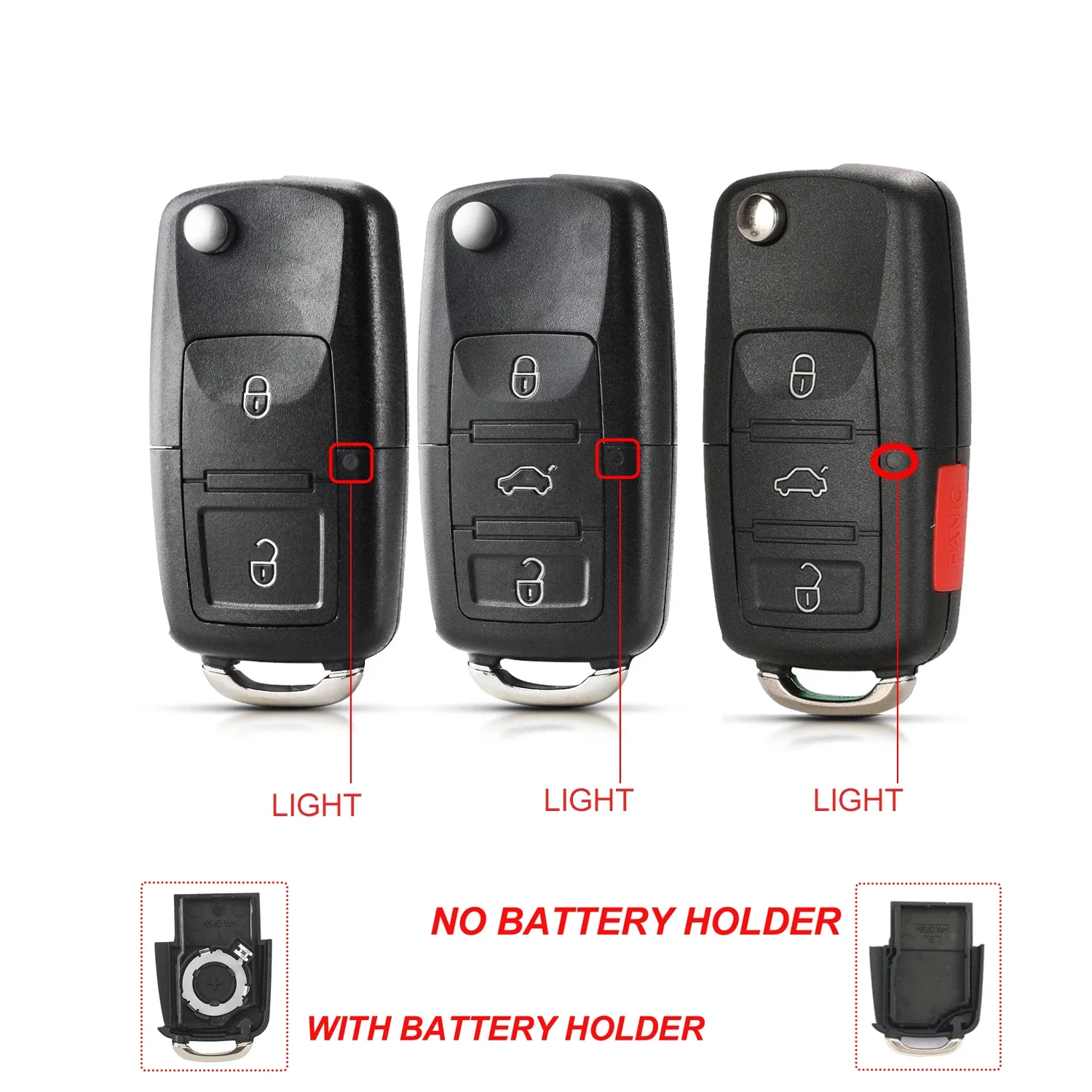 2/3/4 Bottons Folding Car Remote Key Shell Case Fob for VW Passat Polo Golf Bora Ibiza Leon Octavia Fabia Beetle Skoda Seat B5