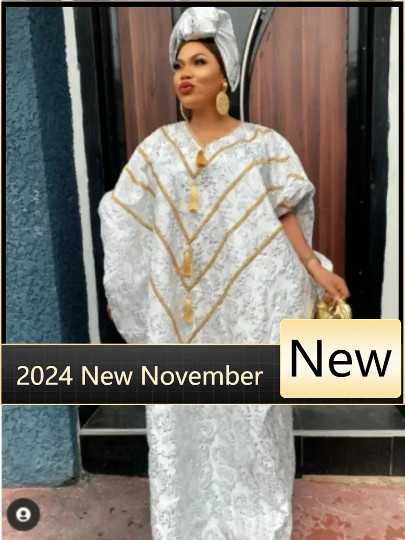 

Africa Clothing African Wedding Party Dresses for Women 2025 Spring Summer African Half Sleeve V-neck Plus Size Long Dress Gowns