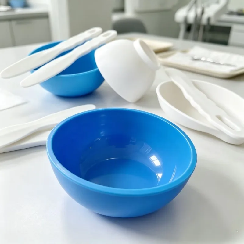 Dental Silicone Mixing Bowl Spatula Set Reusable Rubber Mix Cup Impression Material Gypsum Cement Mixing In Dental Clinic Lab