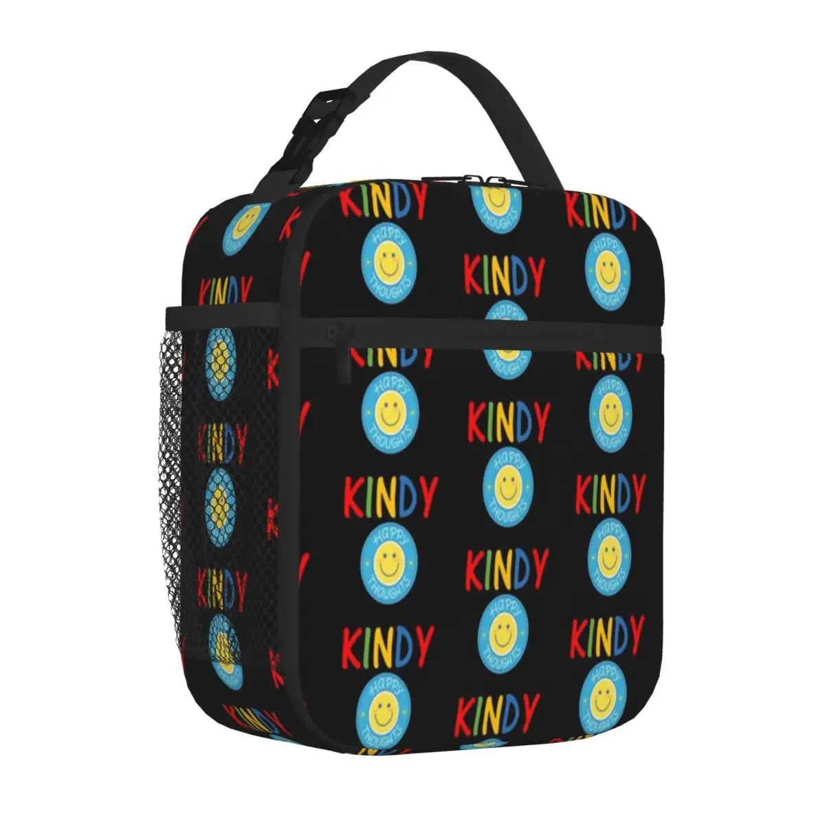 Hot Sale Kindy Happy Thoughts Letter Print Lightweight Lunch Bag Nursery Food Foldable Lunch Bag