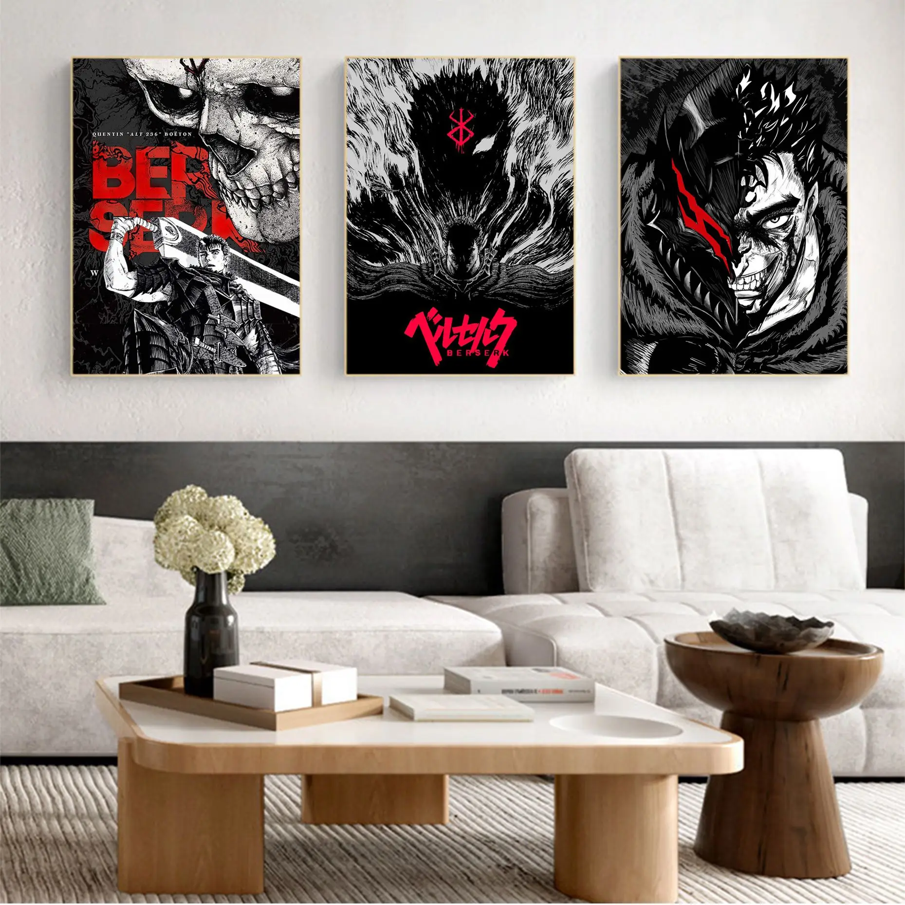 BERSERK 클래식 빈티지 포스터 홈 장식 레트로 크래프트 종이 캔버스 인쇄 룸 바 및 카페 캔버스 벽화 인쇄