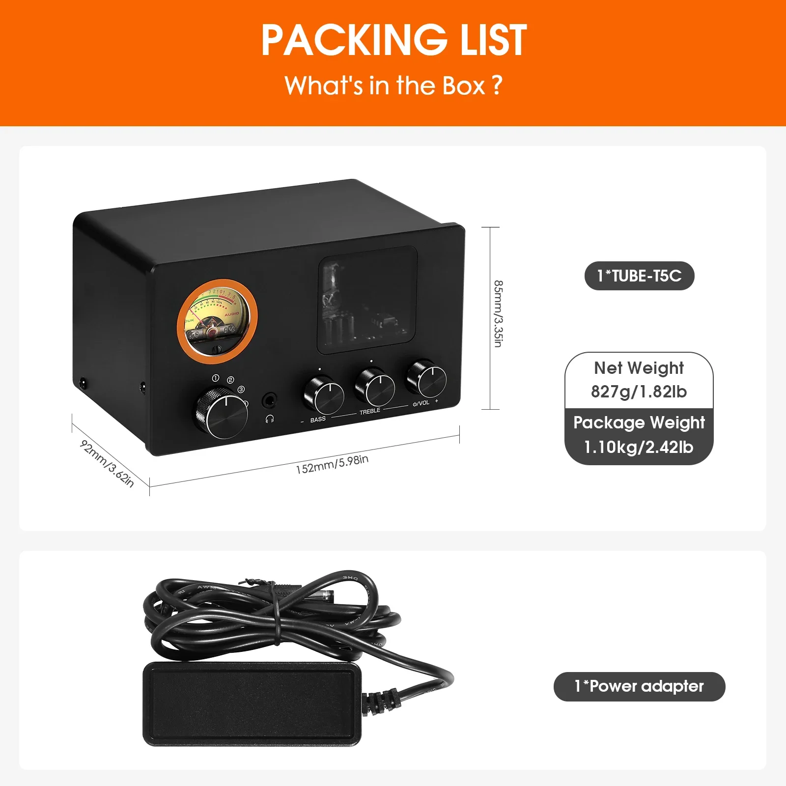 Nobsound TUBE-T5C 4-Way محدد الصوت الفاصل أنبوب ستيريو صغير Preamp مضخم ضوت سماعات الأذن مع VU متر