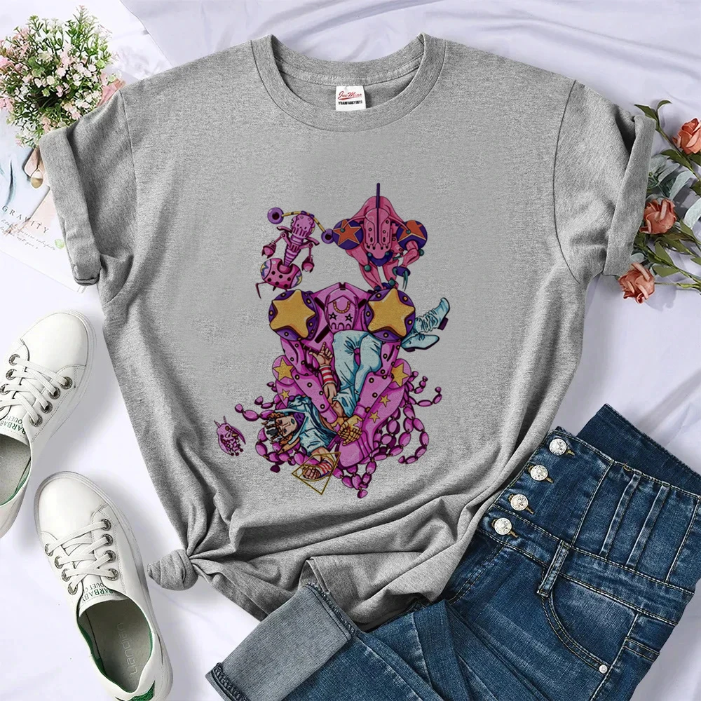 Jojo's Bizarre Adventure tshirt women Retro 2000s scene  top tees alternative  baddie clearance sales