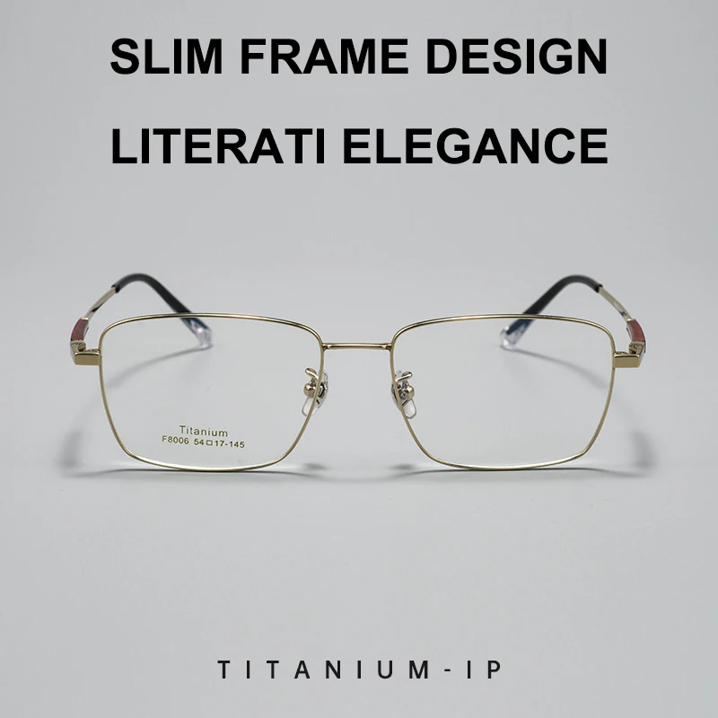 Titanium Palissander Full-Frame Brilmonturen Heren Business Casual Oversized Frames Ultralichte Brillen Modebrillen