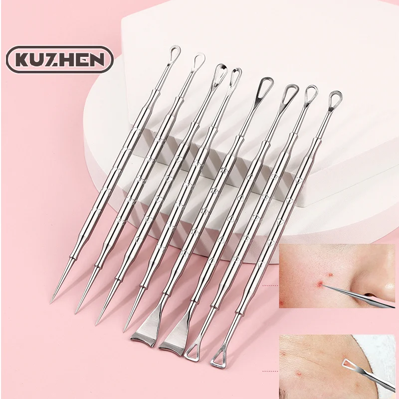 Black Dot Pimple Blackhead Remover Tool Needles For Squeezing Acne Tools Spoon For Face Cleaning Comedone Extractor Pore Cleaner