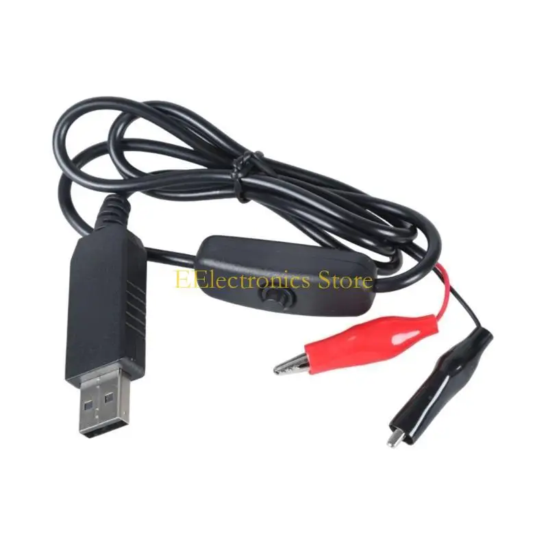 B03C 1m USB 5V2A to 3V1A Clip Test Cable Replace for AA 3A CR2025 2032