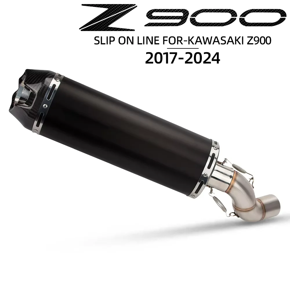 

Slip On For Kawasaki Z900 z900 2017-2024 Motorcycle Exhaust Middle Tube Link Pipe 51mm Connect Carbon Fiber Arro Muffler
