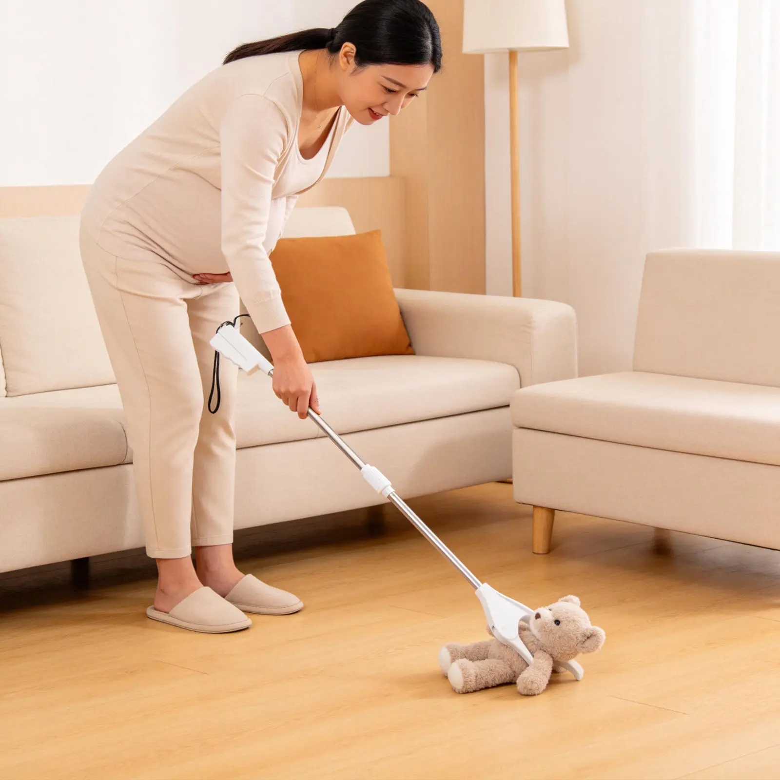 28 Inch Long Handle Grabber Reacher Tool for Seniors, Pregnant Users – Ergonomic No-Bend Litter Picker