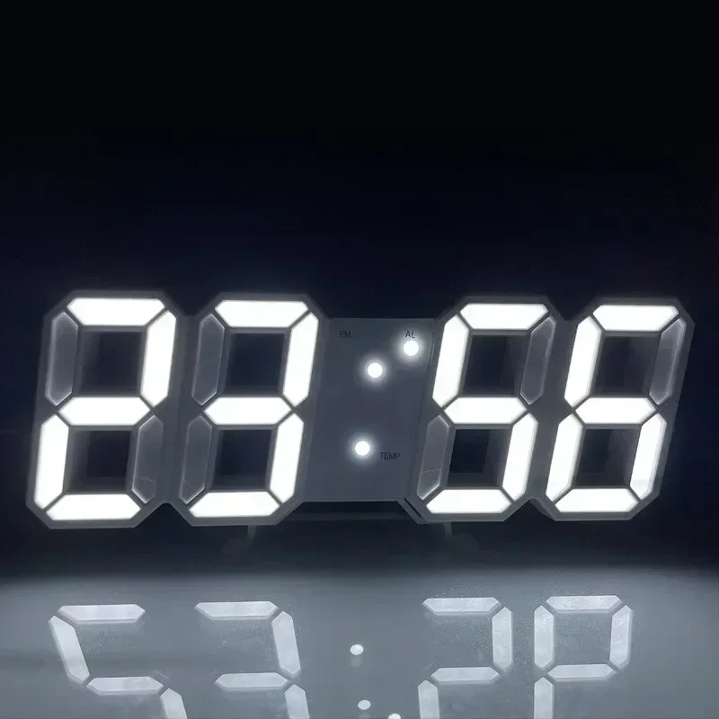 3D Clock Wall LED Digital Clock Multifunctional Creativity Room Home Decoration Decor Clocks Garden