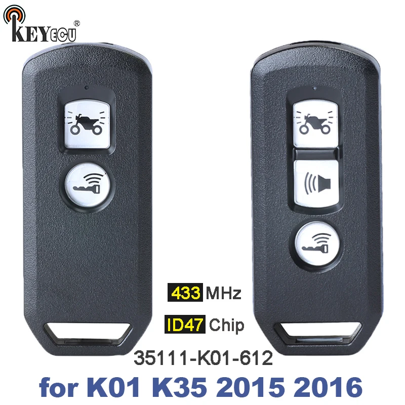 KEYECU 434MHz ID47 35111-K01-612 Motorcycle Scooter Smart Card Remote Key Fob for Honda K01 K35 PCX SH 125i /150i /300i 2015 16