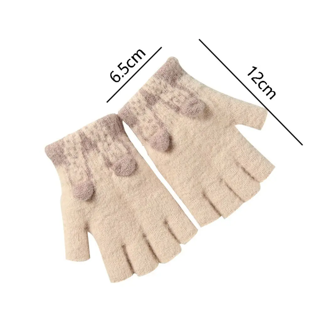 Hot Children Magic Knitted Gloves Kids Stretch Half Finger Glove Winter Warm Mittens Solid Fingerless Gloves Girls Soft Wrist