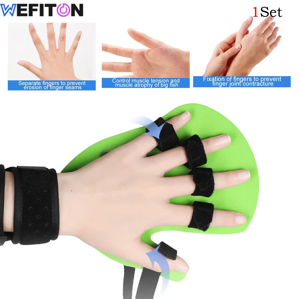 1Set Finger Separator Splints Finger Contracture Hands Wrist Training Orthosis Device Hemiplegia Traumatic Brain Injury Training