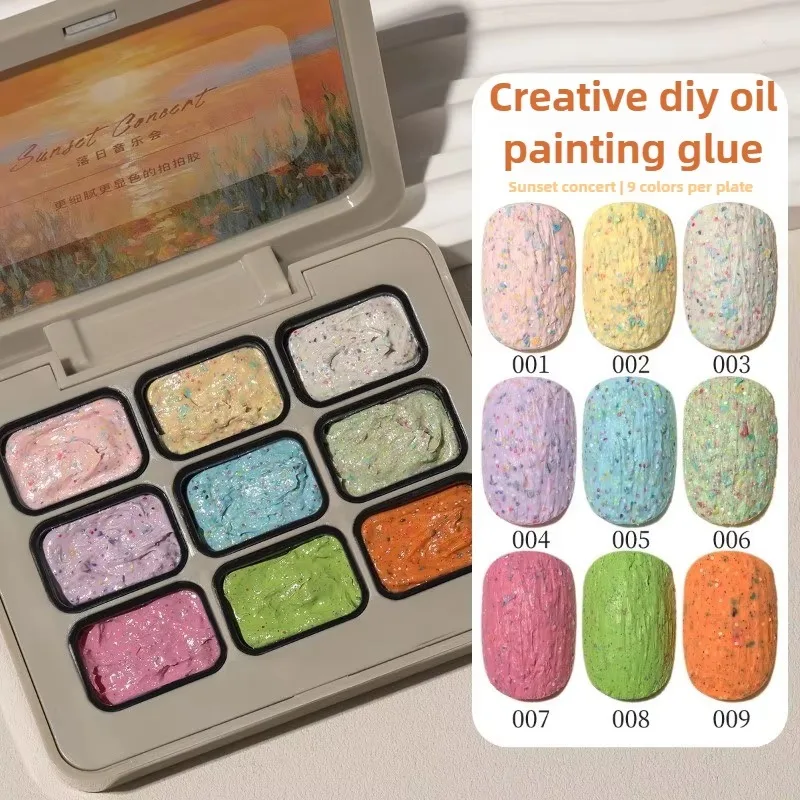 

1/9 цветов скульптура картина маслом 3D скульптура креативный гель «сделай сам» Soak Off гель для моделирования ногтей гель для резьбы по текстуре ногтей клей Soild