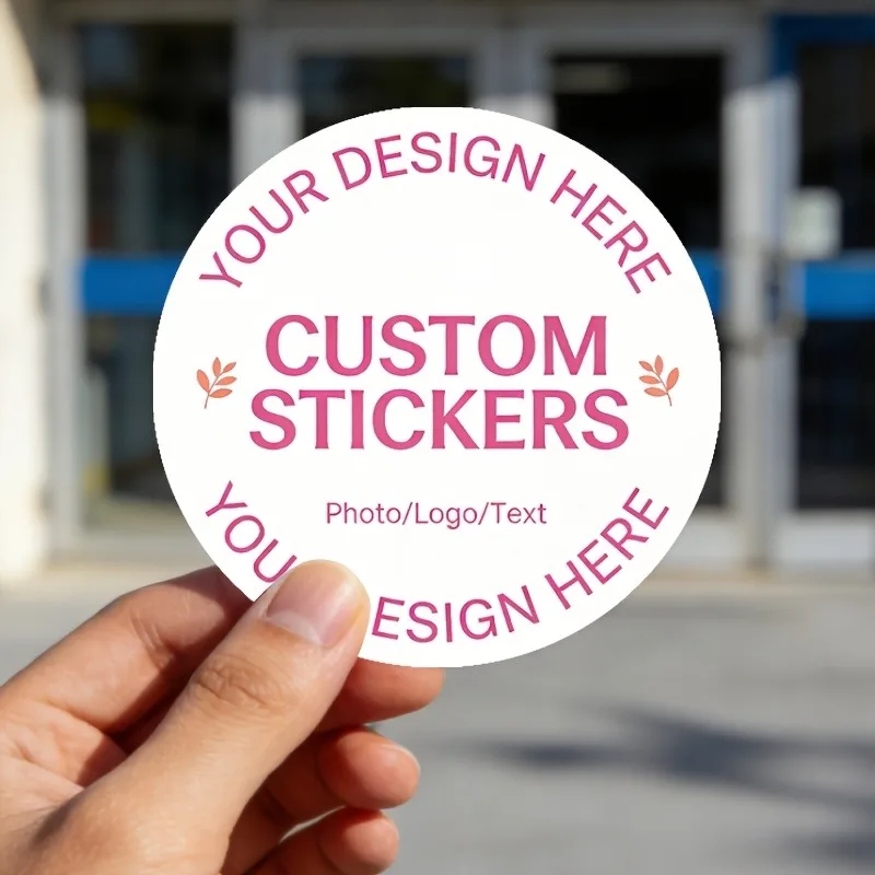 100pcs Custom 4cm Round Matte Stickers - Customizable for Business Logo & Event Souvenirs
