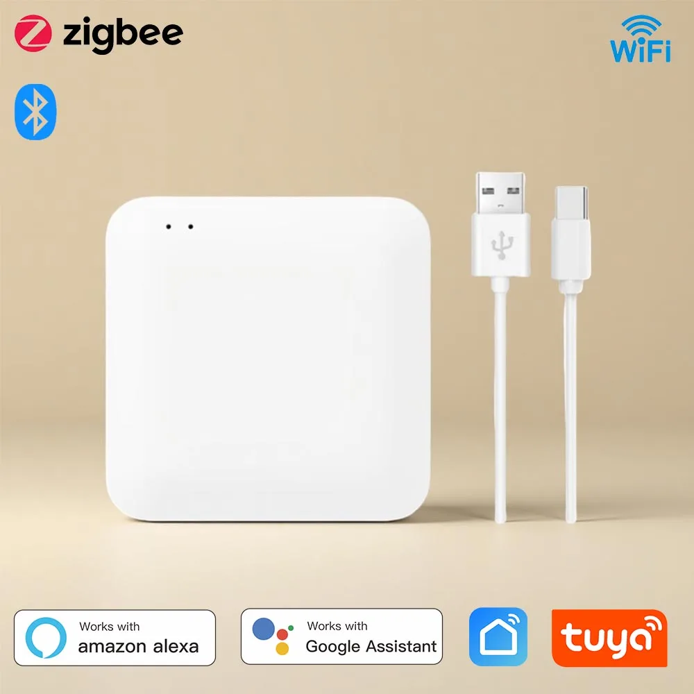 

Tuya Zigbee 3.0 Gateway Hub Smart Home Wireless Bridge Smart Life APP Remote Control Automation Device Works with Alexa Google