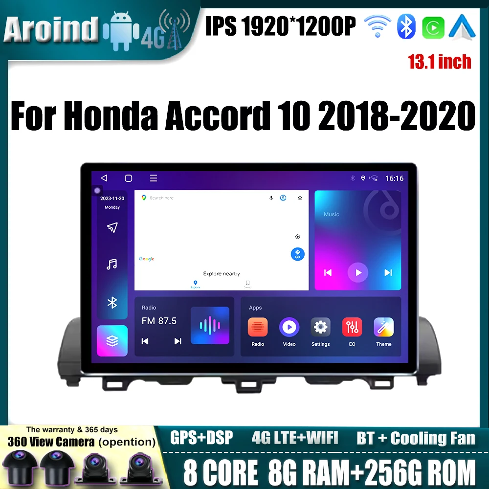 

Car Intelligent Systems For Honda Accord 10 2018 2019 2020 Multimedia Player GPS Navigation Car Radio BT Wireless Carplay Tools