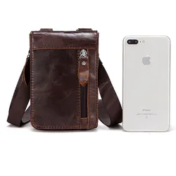 Novo couro genuíno dos homens sacos do mensageiro mini vintage crossbody sacos para o homem dos homens bolsa de couro pequeno masculino bolsa de ombro luxo