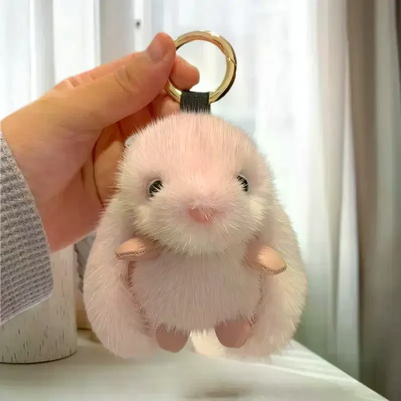 

Fluffy Rabbit Pom Pom Bunny Keychain For Women Girls Bag Car Key Chain Cute Rabbit Key Ring On Bag Car Trinket Pendant Gift