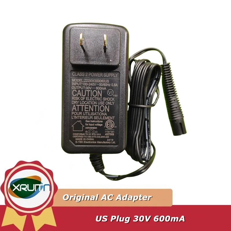 Original 30V 600mA ZD24W300060US AC Adapter Charger for JIMMY Vacuum Cleaner Class 2 Power Supply