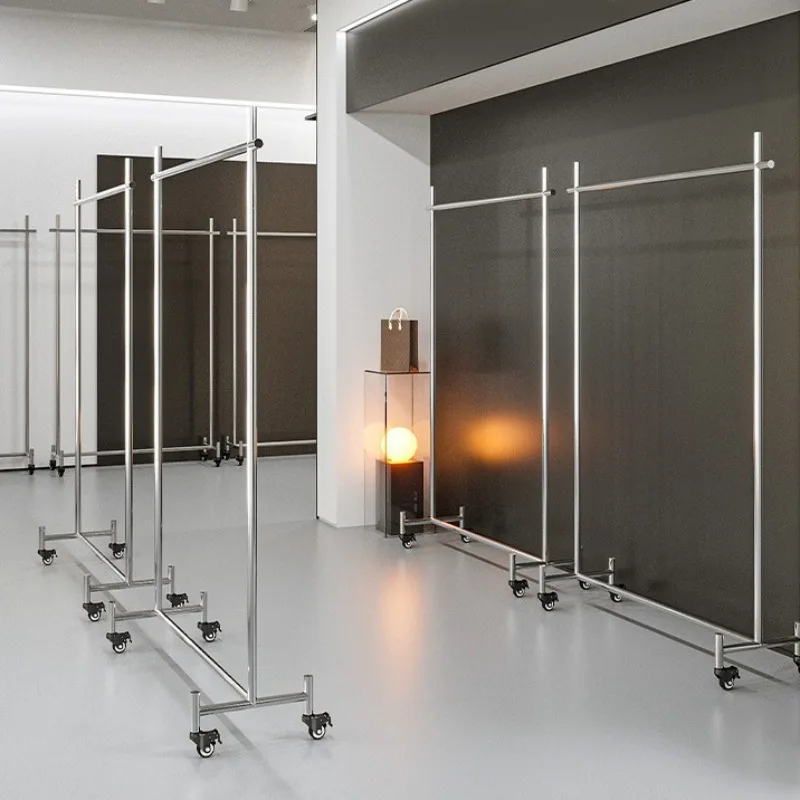 Stainless Steel Clothing Display Rack Clothing Store Floor Hanger Zhongdao Rack Women's Clothing Store Hanging Hanger