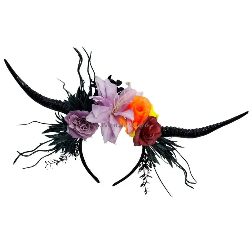  Elegant Black Antelope Horn Hairband Hair Styling Accessory For Adult And Kids Halloween and Day of the Dead Parties