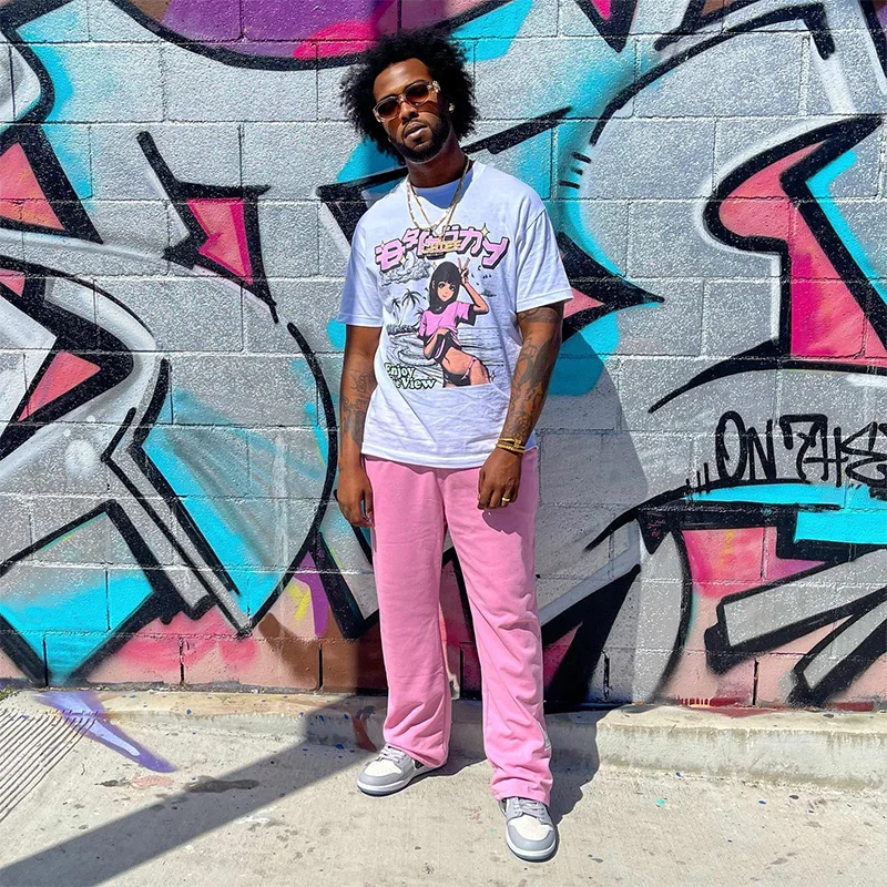 Men T-Shirt Oversized Cotton Anime Y2k Tops Streetwear Harajuku Korean Fashion Short Sleeve Harajuku Graphic Aesthetic Clothing