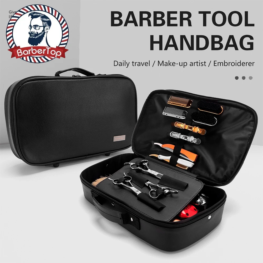 

Barbertop Haridressing Bag Haircut Scissors Salon Multi-Function Storage Organizer Clippers Combs Hair Styling Accessories Case