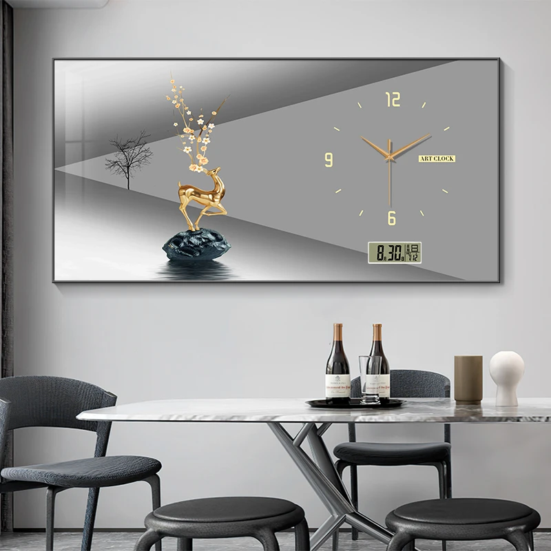

Modern light luxury perpetual calendar electronic clock wall clock living room decorative painting table wall clock