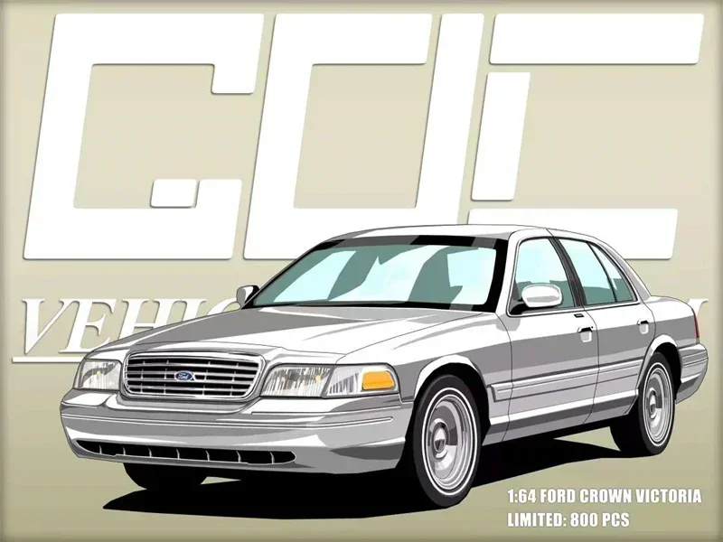 GOC 1:64 Ford Crown Victoria Metallic Silver limited800 Diecast Model Car