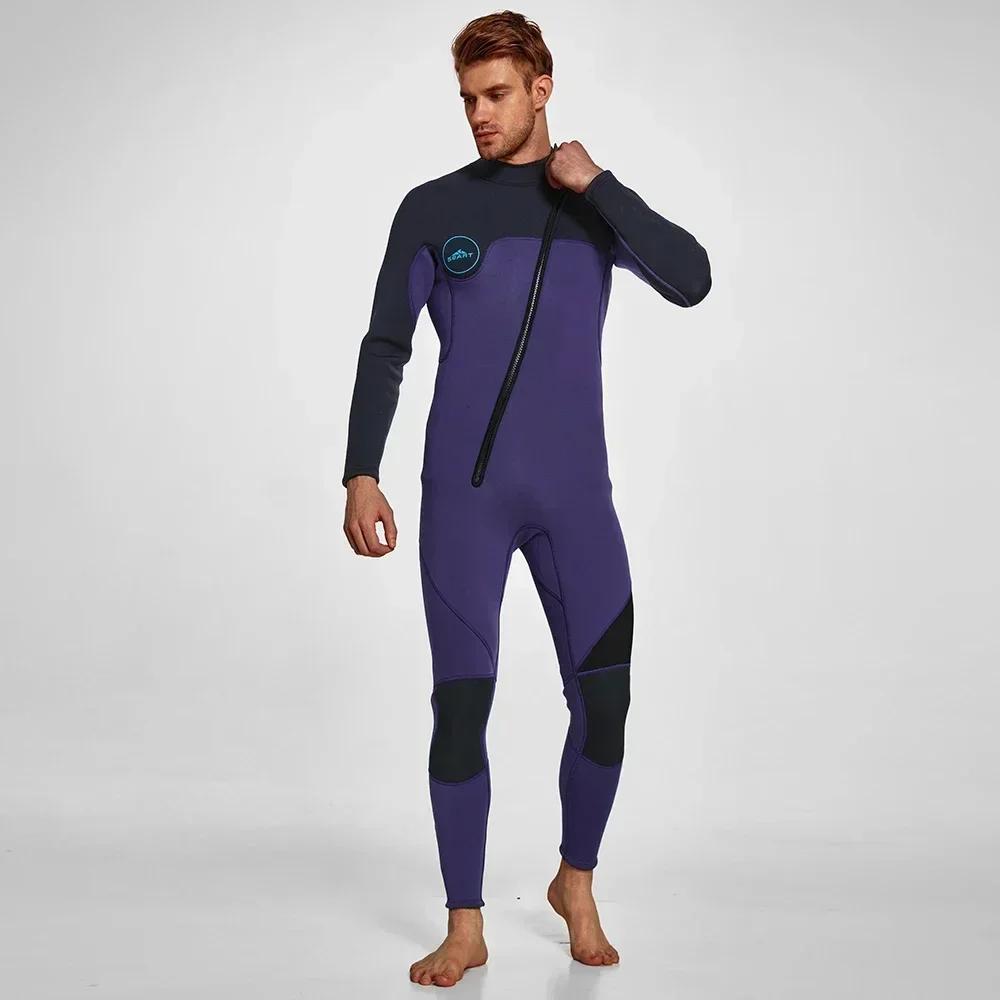 Heren 3 mm wetsuits jas lange mouw neopreen ritssluiting wetsuits eendelig springpak nat pak voor duiken surfen