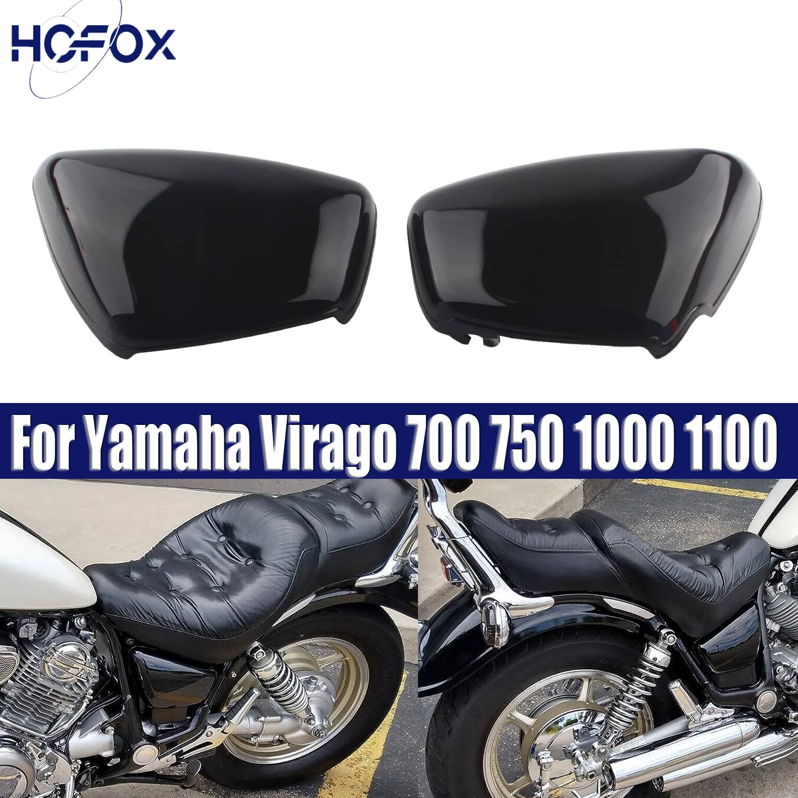 

Battery Side Cover For Yamaha Virago 700 750 1000 1100 ight Left Side Battery Fairing Cover Chrome Black