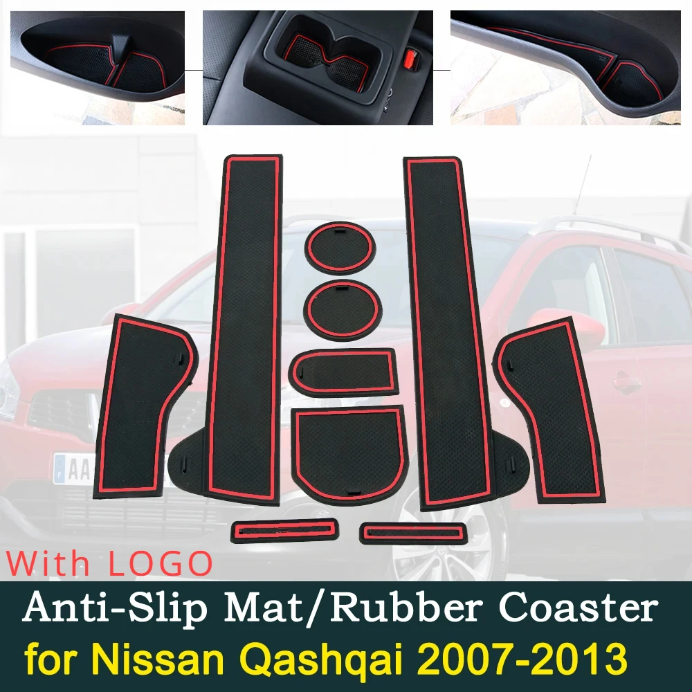 

Anti-slip Car Door Rubber Cup Cushion Gate Slot Pad for Nissan Qashqai J10 2007~2013 Mat Accessories 2008 2009 2010 2011 2012