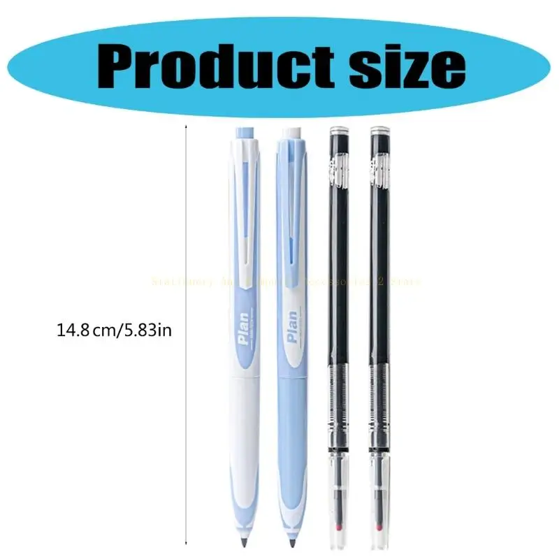 2PCS Retractable Roller Gel Pen Gel Inks Pen with 2 Pen Refills For Writing