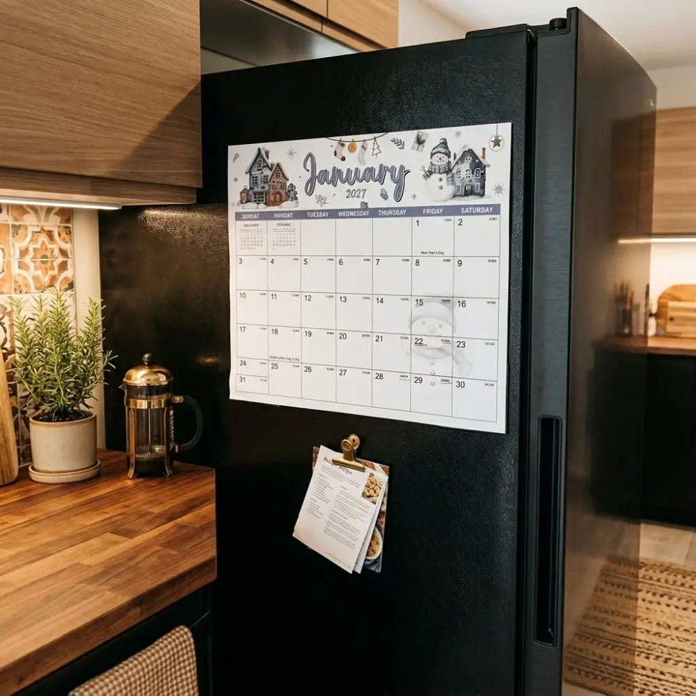 calendario-magnetico-de-geladeira-2027-com-18-paginas-mensais-destacaveis-e-protetor-de-canto-bloco-de-notas-magnetico-removivel-com-boneco-de-neve-de-inverno