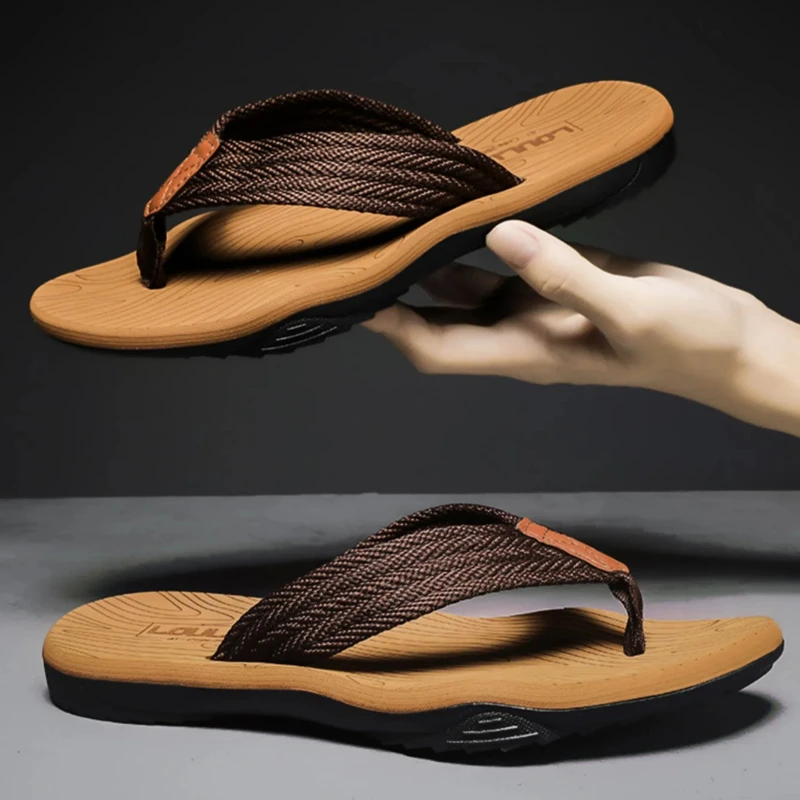 

New Men's Sandals for Indoor and Outdoor Comfort, Versatile, Non Slip, Casual Wear, Men's Flip Flops, Men's Beach Shoes, Sandals