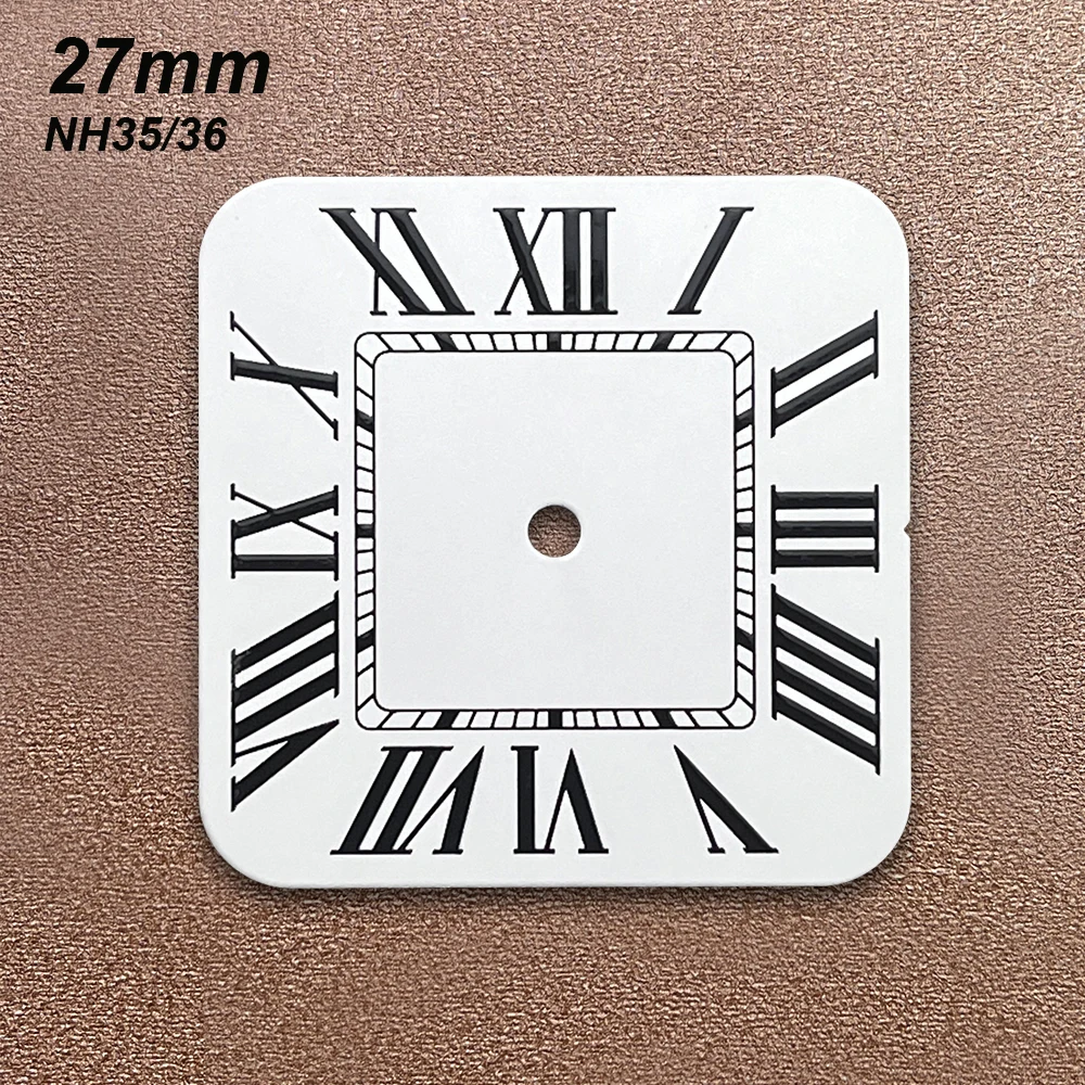 27mm No Logo Square Dial Fit NH35/NH36/4R/7S Movement No Luminous Custom Logo High-Quality Watch Modification Accessories
