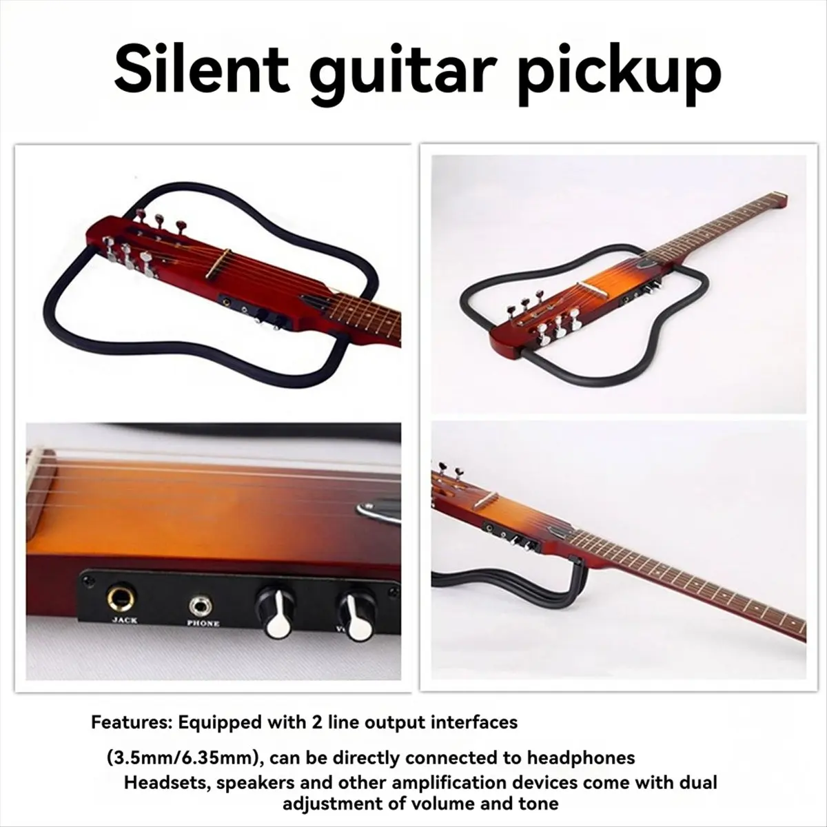 

Активный звукосниматель ABJA Silent Guitar Pickup с 2-полосным эквалайзером для классической и фолк-гитары, складной, с выходным интерфейсом 3,5 мм/6,35 мм