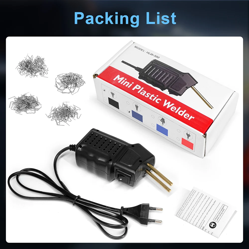 HLW-500 50W 110V 220V Plastic Welding Machine Soldering Iron Staples Tools Kit for Car Bumper Repairs and PVC Soldering