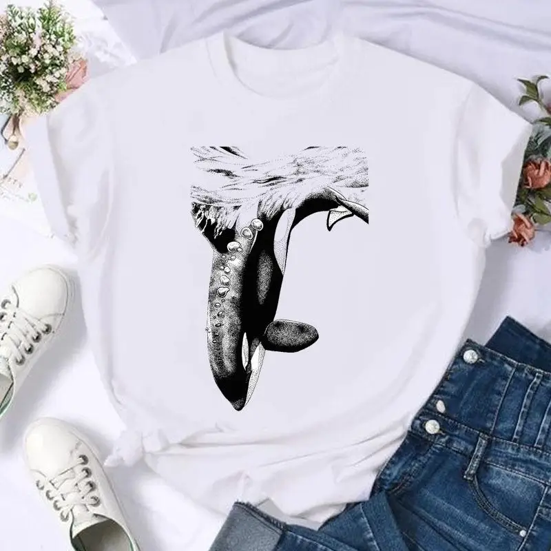 Kobiety Top na co dzień styl liter kawy śliczne drukuj T Shirt z krótkim rękawem moda lato kobiet koszulki Cartoon Graphic Tee T-Shirt