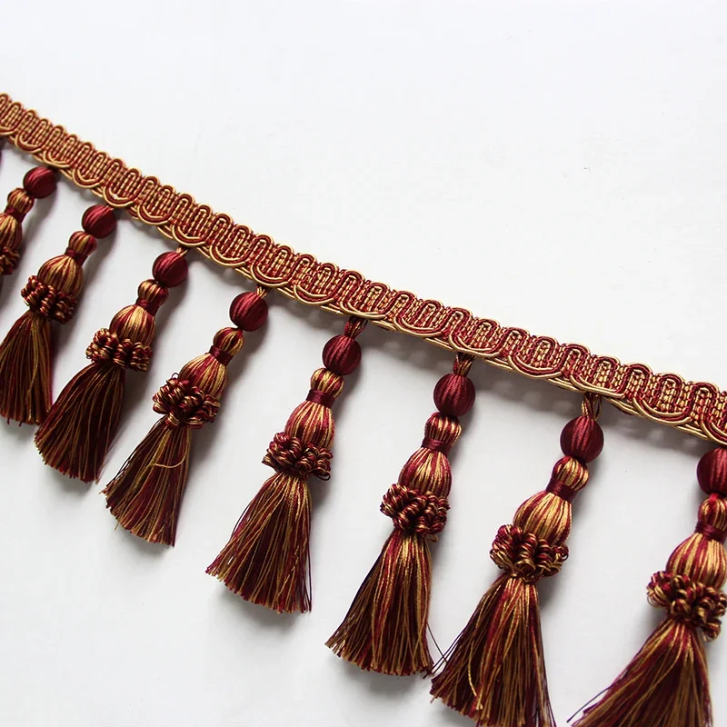 6m/Lots Beaded Fringe Trim And Ribbon Drop For Sewing Curtain Accessories Lace Decoration Trim Embroidery Fabric  Curtain Tassel