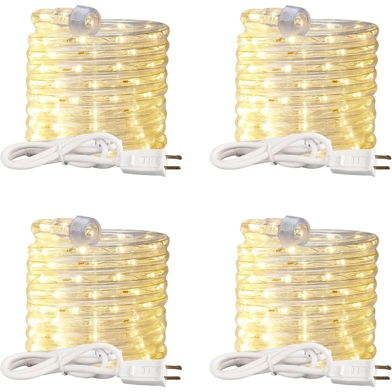 

48ft LED Light Rope, Waterproof Flexible Strip Lights, Indoor Outdoor Connectable 2700K Warm White Landscape Tube