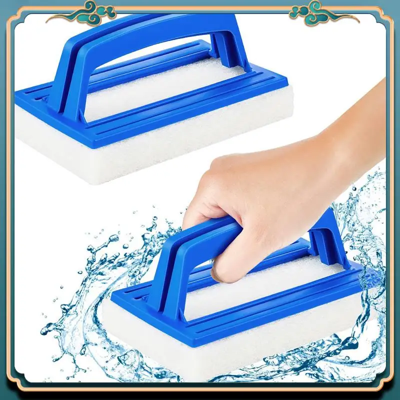 ABMV-4er-Pack handgehaltene Pool-Scheuerbürste, schrubbendes Scheuerschwammpolster zum Reinigen von Schrubber, Küche, Badezimmer, Wanne, Duschfliesen