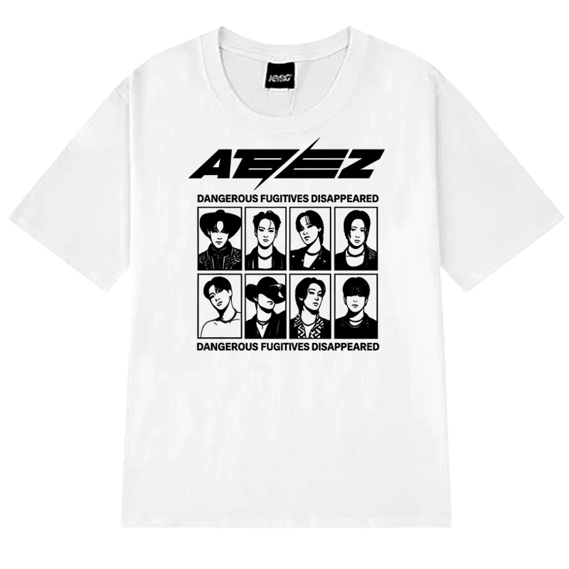 

Summer ATEEZ All members print Graphic short sleeve T-shirts Kpop Men Women harajuku Fashion Y2k Tops Unisex 100% Cotton T shirt