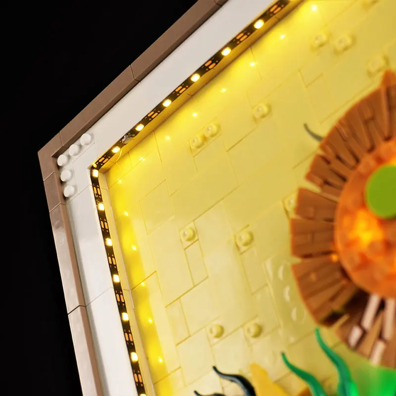 مجموعة إضاءة LED لأفكار ليجو فنسنت فان جوخ عباد الشمس 31215 هدية ذاتية الصنع (لا تشمل مجموعات الطوب لبنات البناء موديل)
