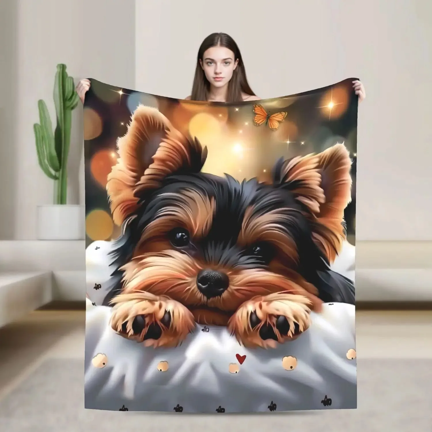 

Yin-Yang Tree Blanket - Contemporary Style Soft Beige Decor Throw