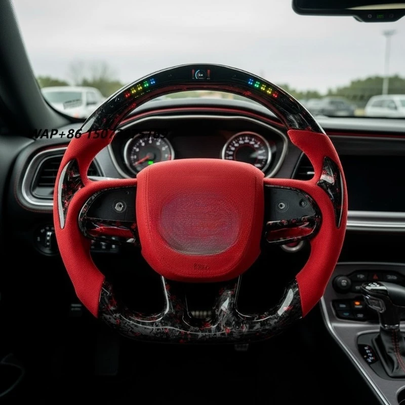 TANTU Sports Forged Carbon Fiber for Steering Wheel for Dodge Charger Challenger Hellcat Durango SRT RT GT Car Accessories