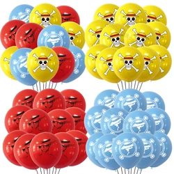 12/24Pcs One Piece Luffy Pirate Flag Latex Ballon Children's Birthday Party Decoration Inflate Helium Globos Party Supplies Gift