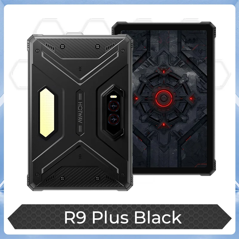 HOTWAV R9 Plus Robuuste Tablet 11'' 2K Scherm 20080mAh Batterij 8GB 512GB 64MP Android 14 Tablet PC met Super Campinglamp